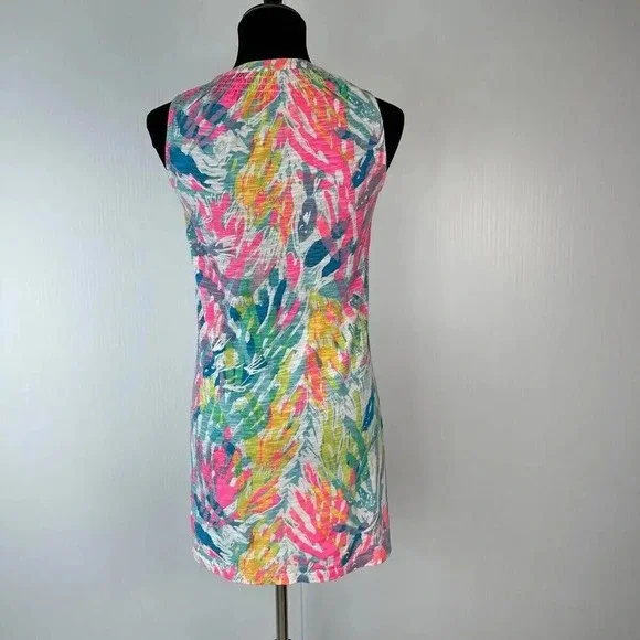 Lilly Pulitzer Essie Beach dress Sparkling Sands Size XS Colorful Retro Neon - Picture 6 of 11